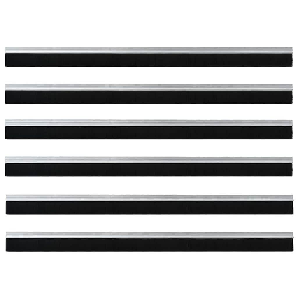 vidaXL Szczotki uszczelniające do drzwi samoprzylepne 6 pcs Srebrny