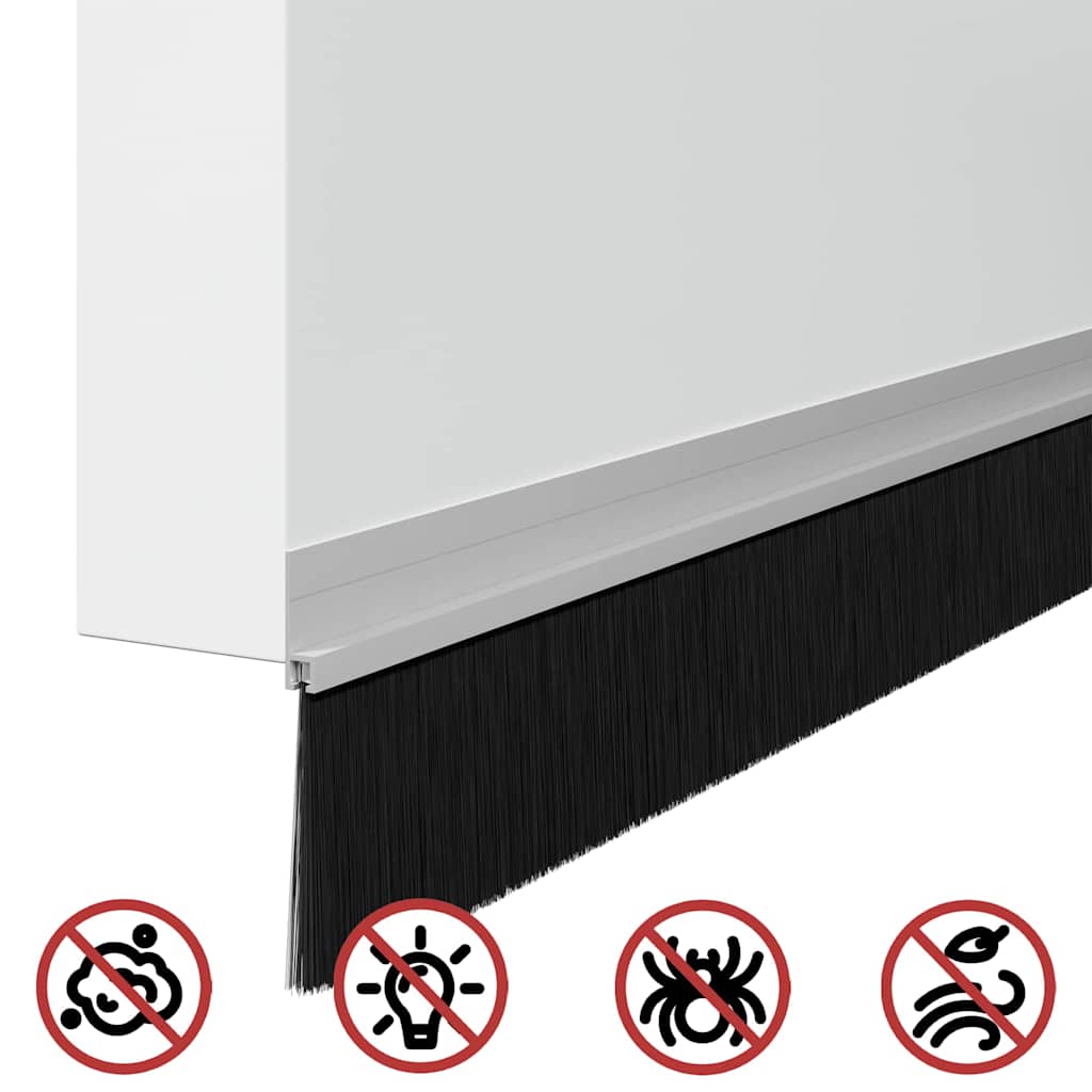 vidaXL Szczotki uszczelniające do drzwi samoprzylepne 6 pcs Srebrny