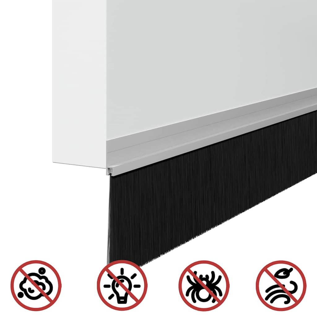 vidaXL Szczotki uszczelniające do drzwi samoprzylepne 6 pcs Srebrny
