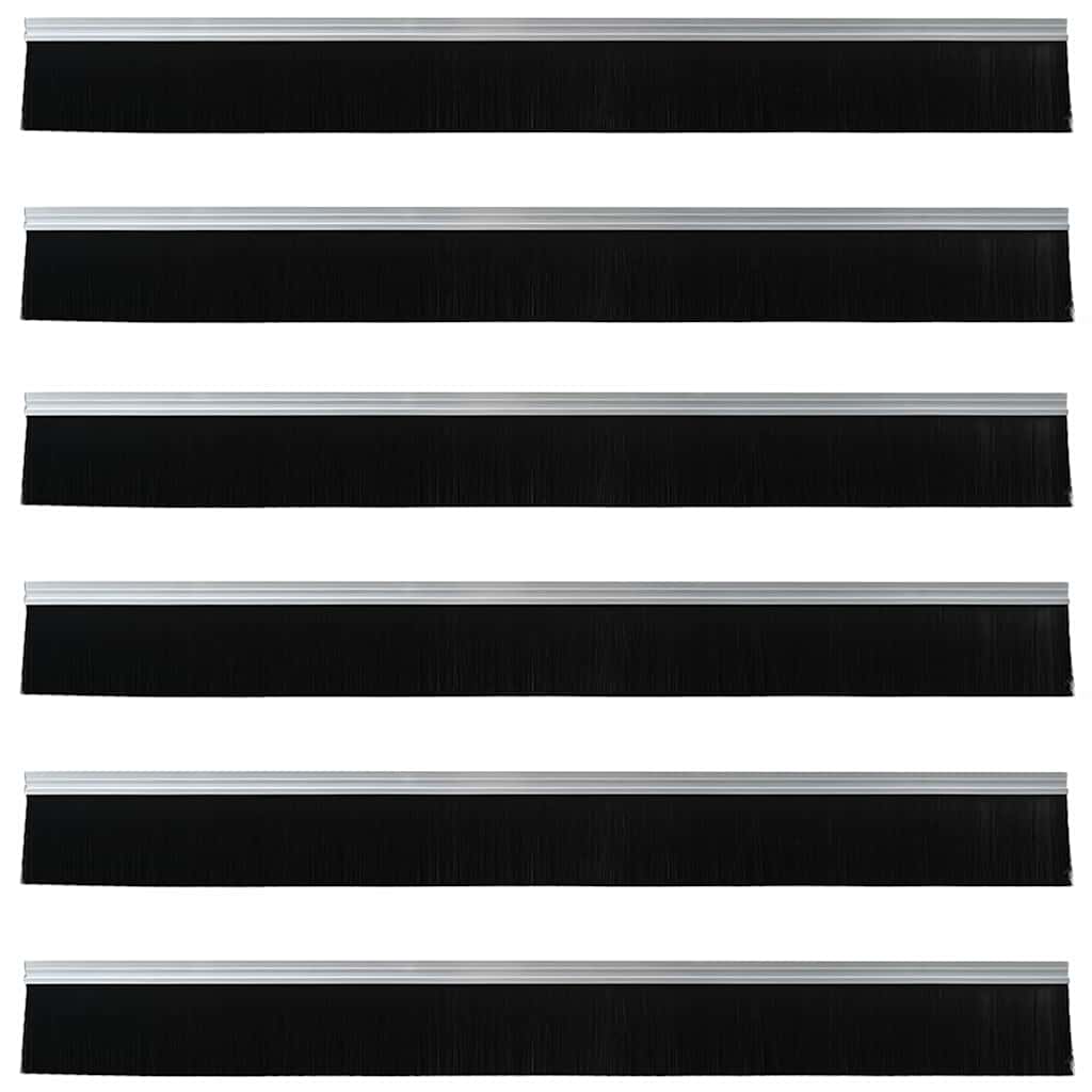 vidaXL Szczotki uszczelniające do drzwi samoprzylepne 6 pcs Srebrny