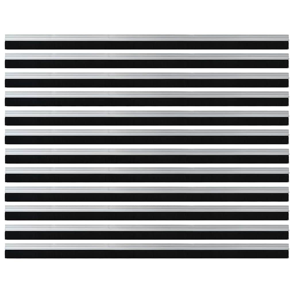 vidaXL Szczotki uszczelniające do drzwi samoprzylepne 12 pcs Srebrny