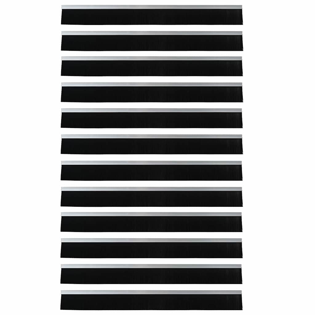 vidaXL Szczotki uszczelniające do drzwi samoprzylepne 12 pcs Srebrny