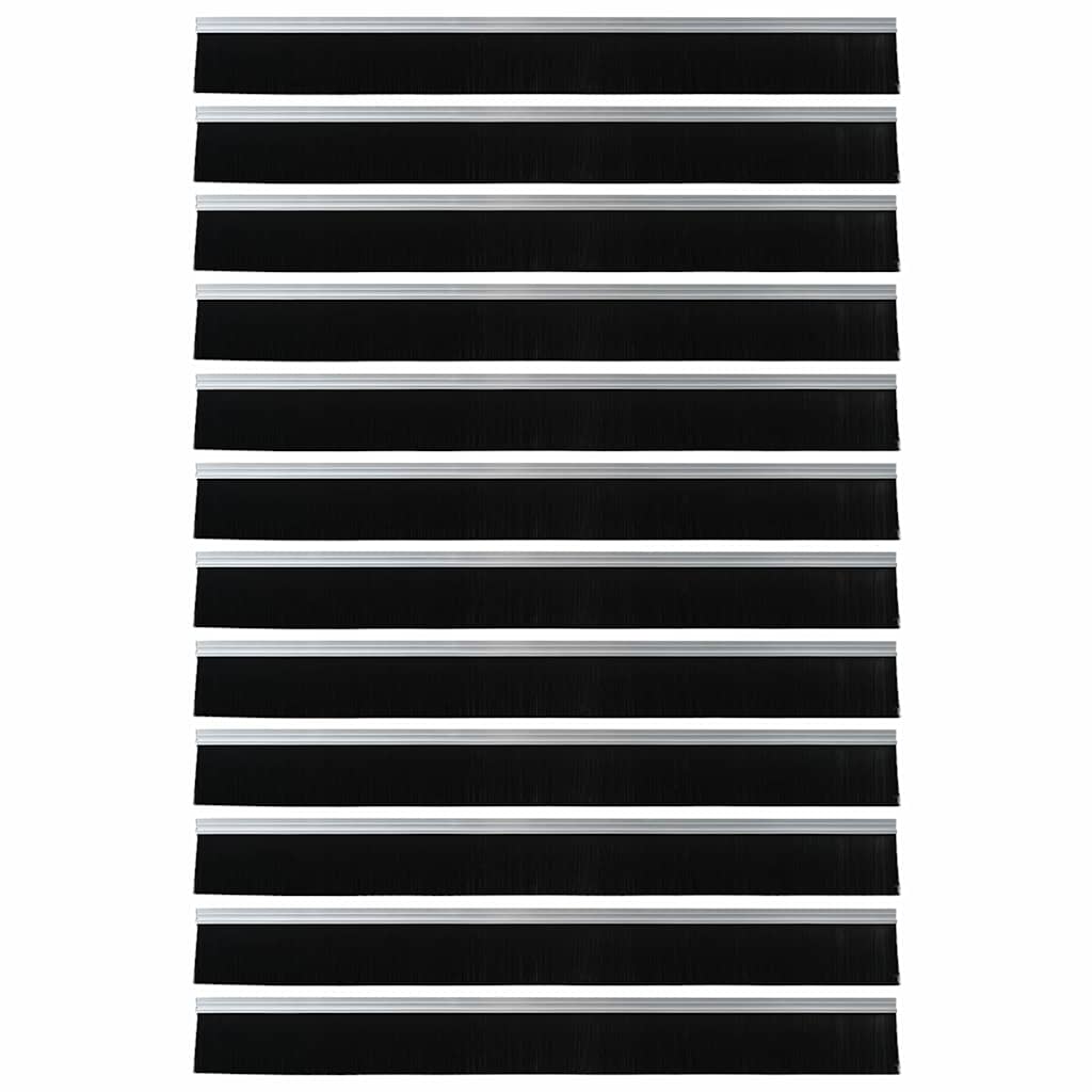 vidaXL Szczotki uszczelniające do drzwi samoprzylepne 12 pcs Srebrny