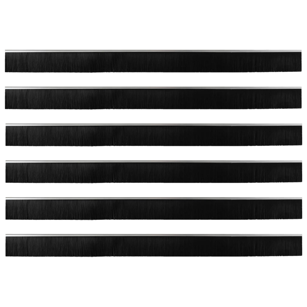 vidaXL Szczotki uszczelniające do drzwi samoprzylepne 6 pcs Srebrny