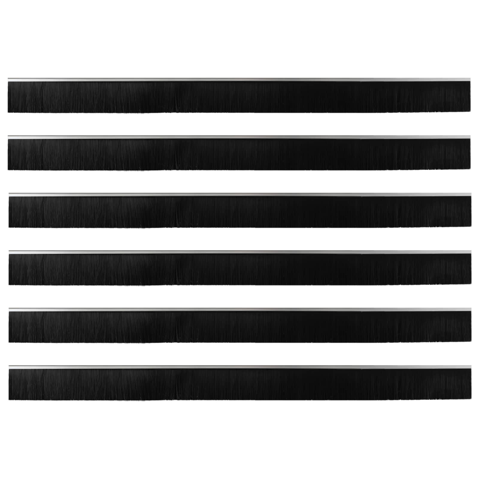 vidaXL Szczotki uszczelniające do drzwi samoprzylepne 6 pcs Srebrny