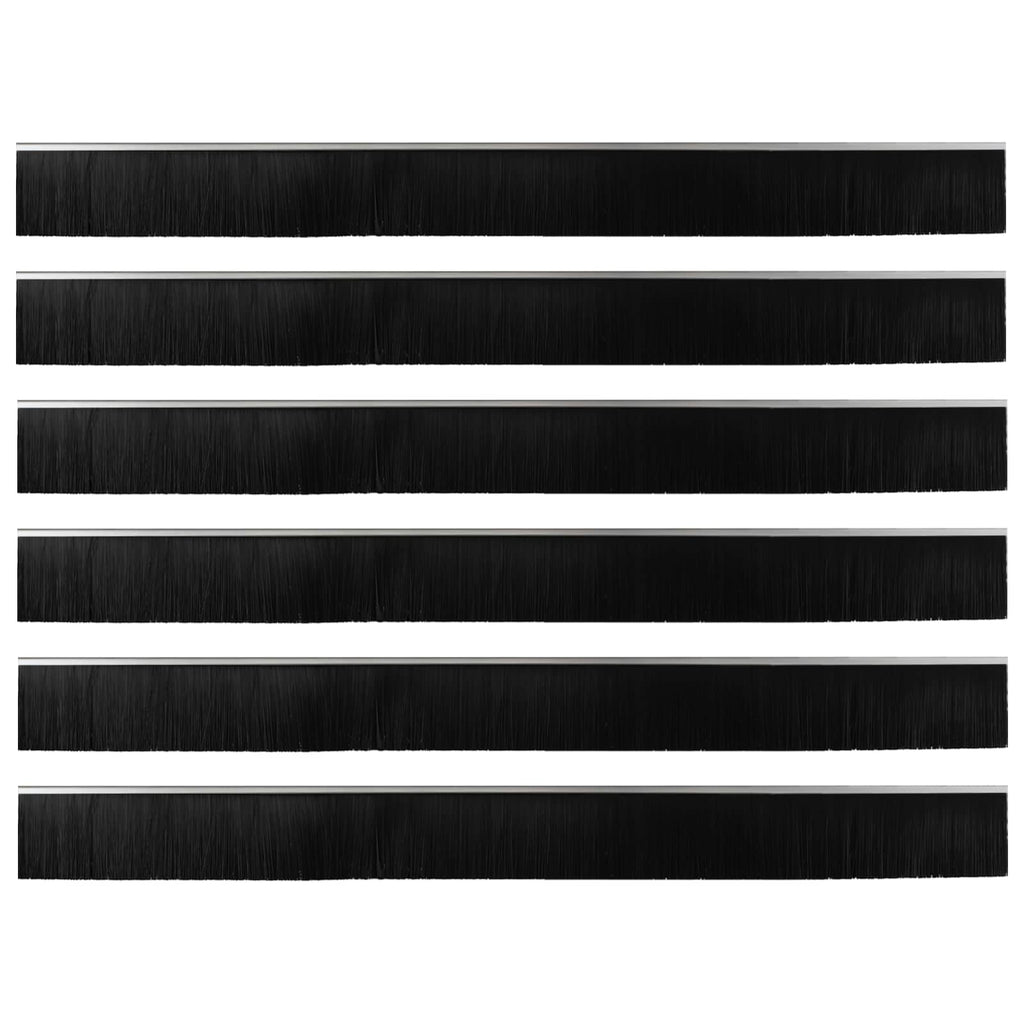 vidaXL Szczotki uszczelniające do drzwi samoprzylepne 6 pcs Srebrny