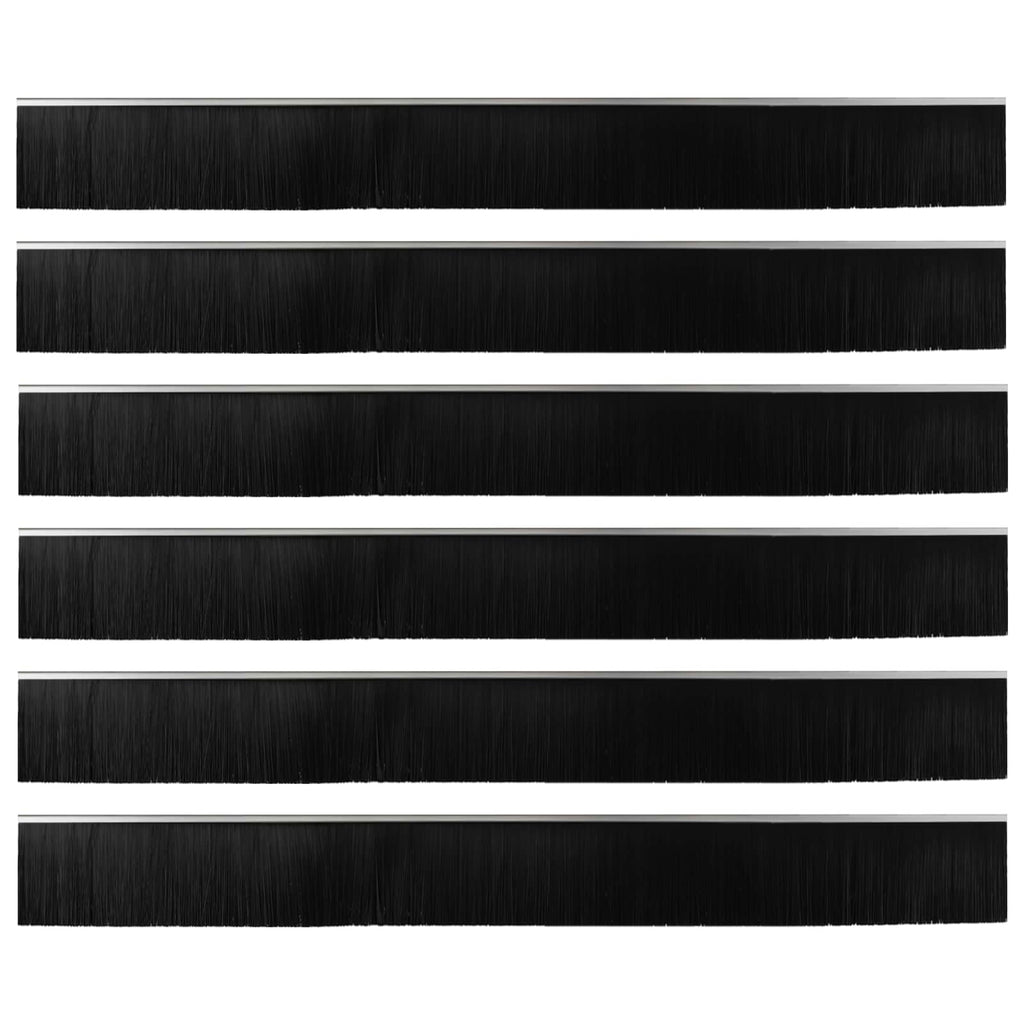 vidaXL Szczotki uszczelniające do drzwi samoprzylepne 6 pcs Srebrny
