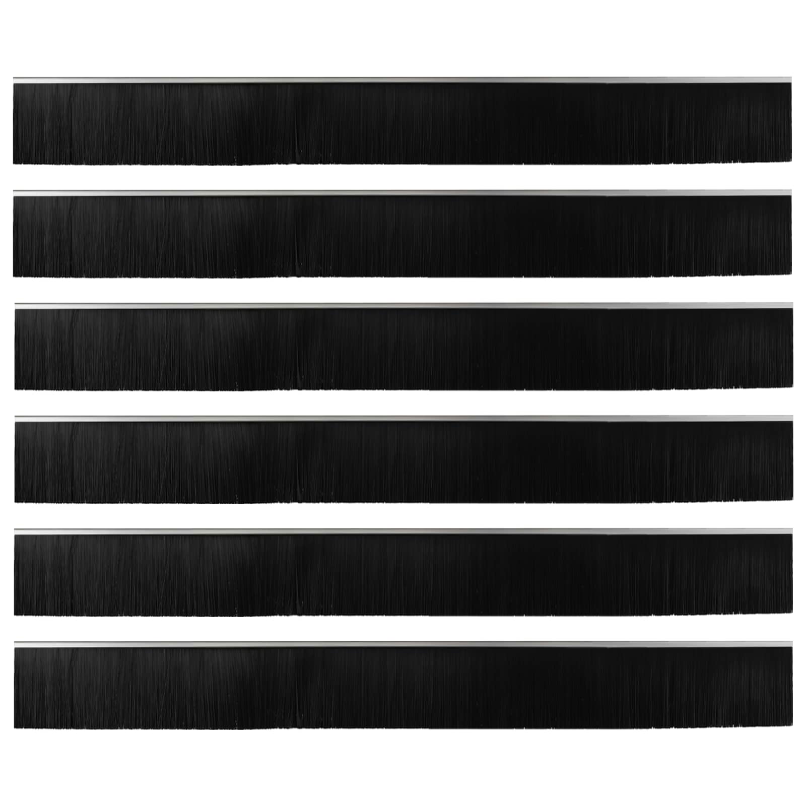 vidaXL Szczotki uszczelniające do drzwi samoprzylepne 6 pcs Srebrny