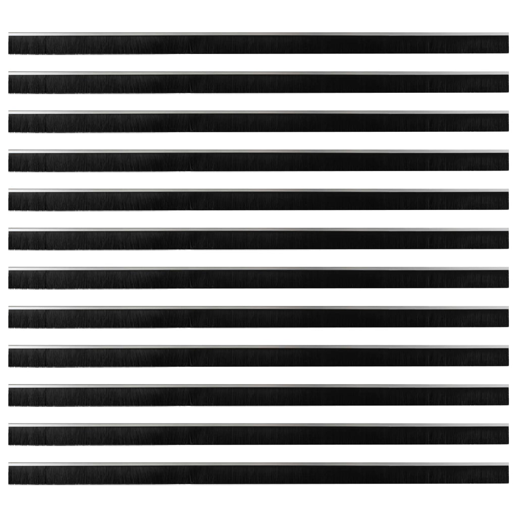 vidaXL Szczotki uszczelniające do drzwi samoprzylepne 12 pcs Srebrny