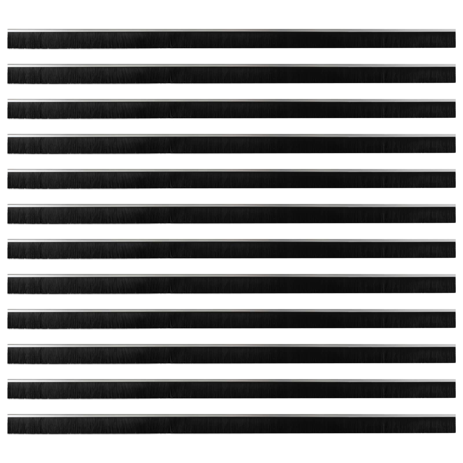 vidaXL Szczotki uszczelniające do drzwi samoprzylepne 12 pcs Srebrny