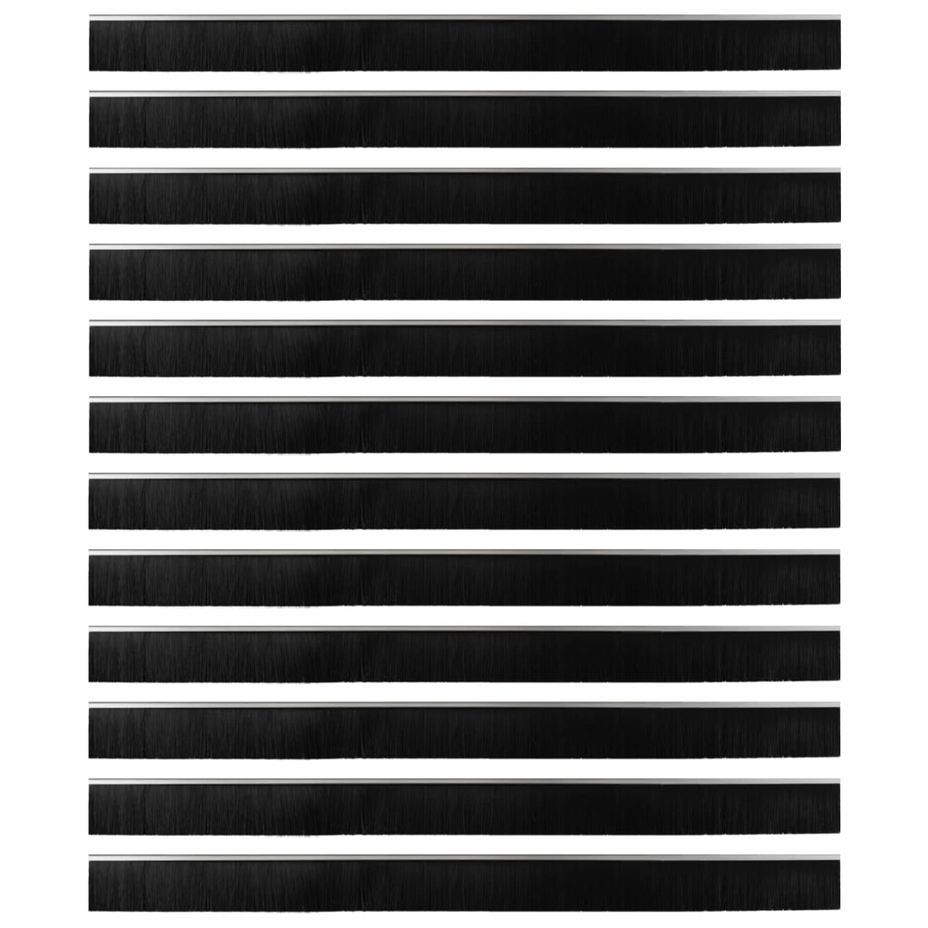 vidaXL Szczotki uszczelniające do drzwi samoprzylepne 12 pcs Srebrny