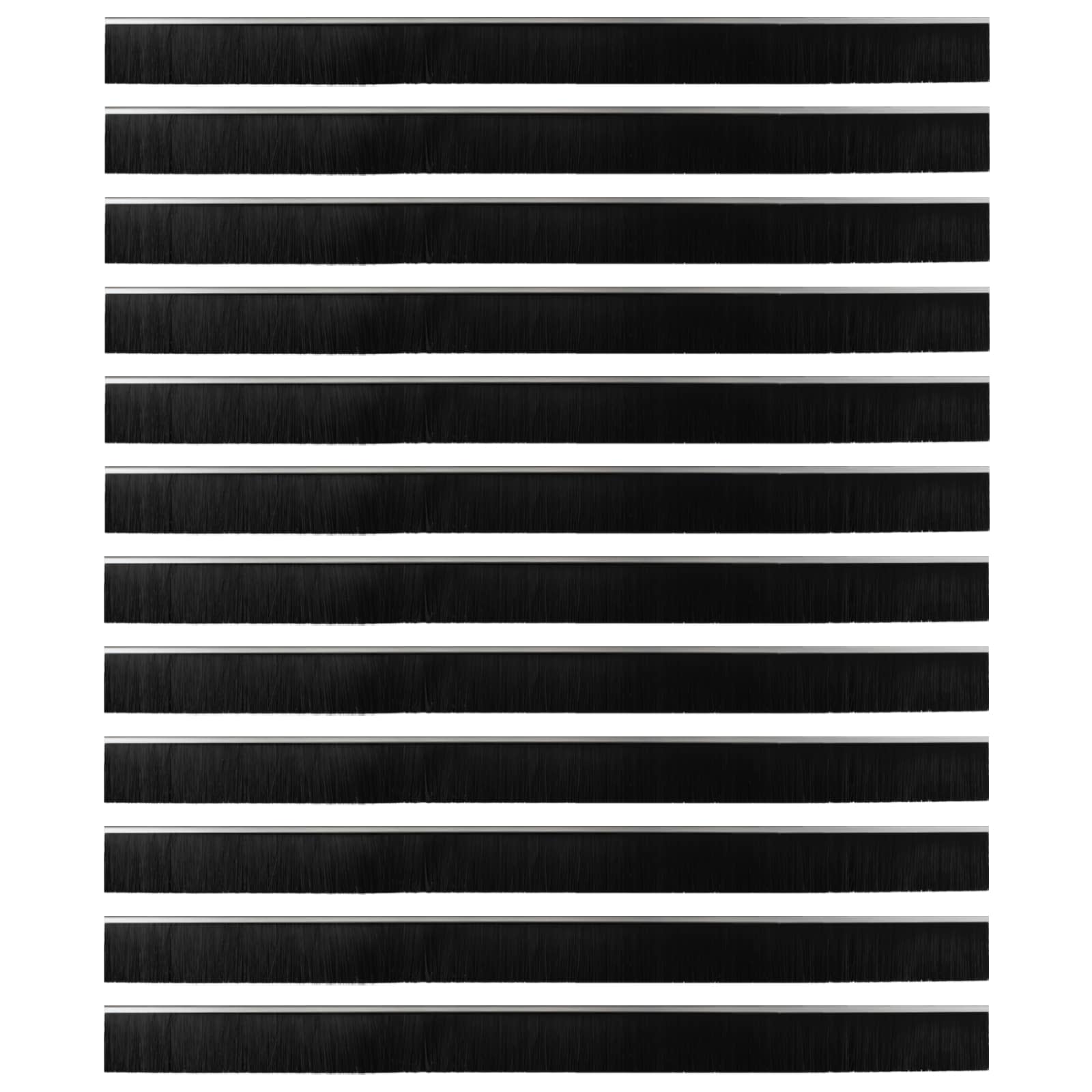 vidaXL Szczotki uszczelniające do drzwi samoprzylepne 12 pcs Srebrny