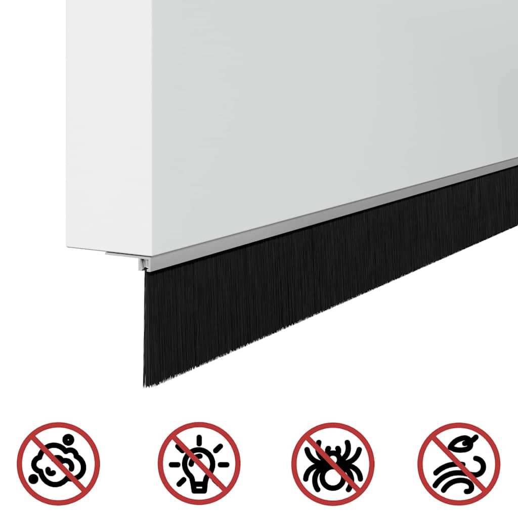 vidaXL Szczotki uszczelniające do drzwi samoprzylepne 12 pcs Srebrny