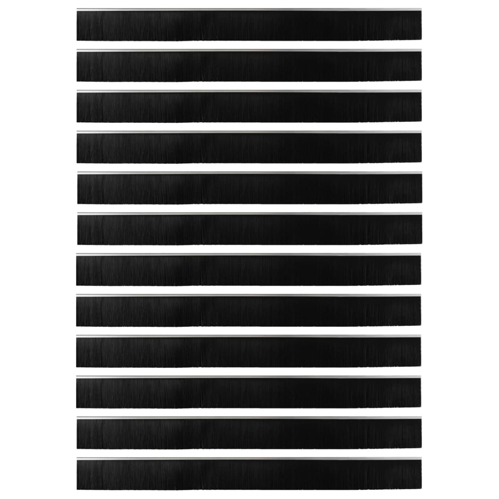 vidaXL Szczotki uszczelniające do drzwi samoprzylepne 12 pcs Srebrny