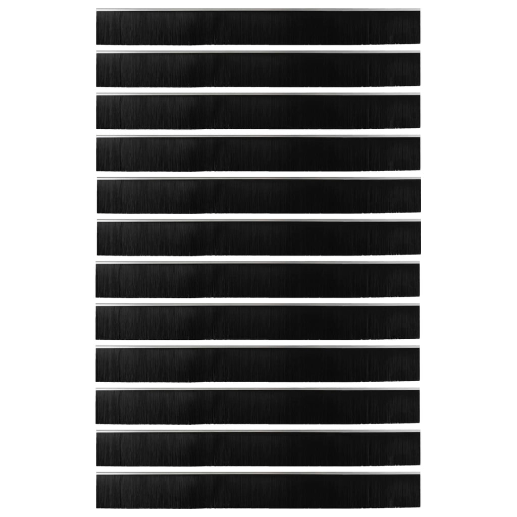 vidaXL Szczotki uszczelniające do drzwi samoprzylepne 12 pcs Srebrny
