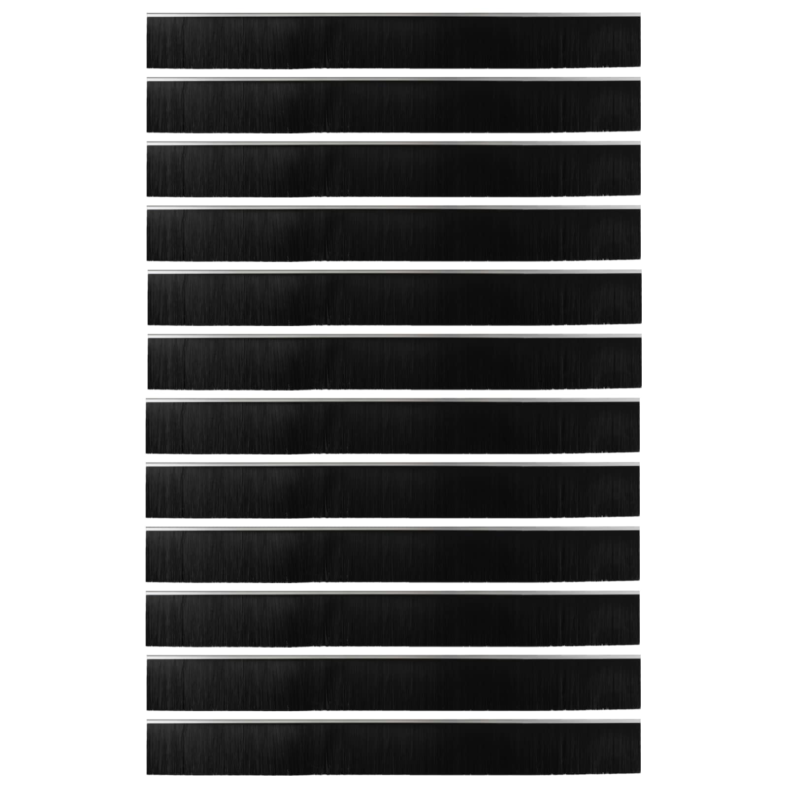 vidaXL Szczotki uszczelniające do drzwi samoprzylepne 12 pcs Srebrny