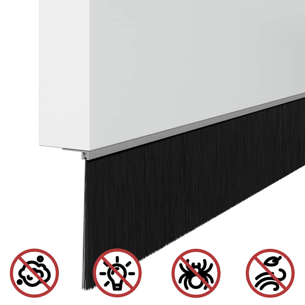 vidaXL Szczotki uszczelniające do drzwi samoprzylepne 12 pcs Srebrny