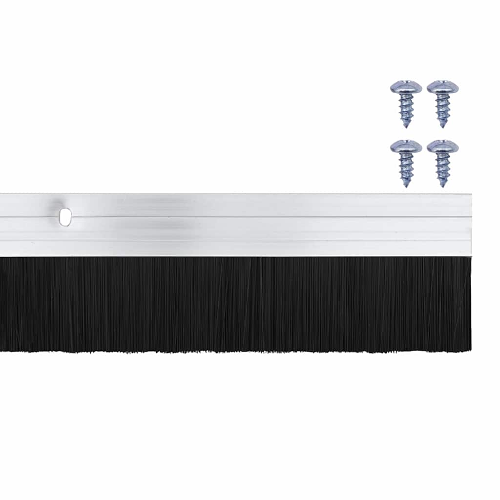 vidaXL Uszczelki z szczotką do drzwi na zatrzask 2 pcs Srebrny 100 cm