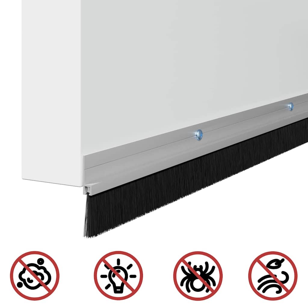 vidaXL Uszczelki z szczotką do drzwi na zatrzask 2 pcs Srebrny 100 cm
