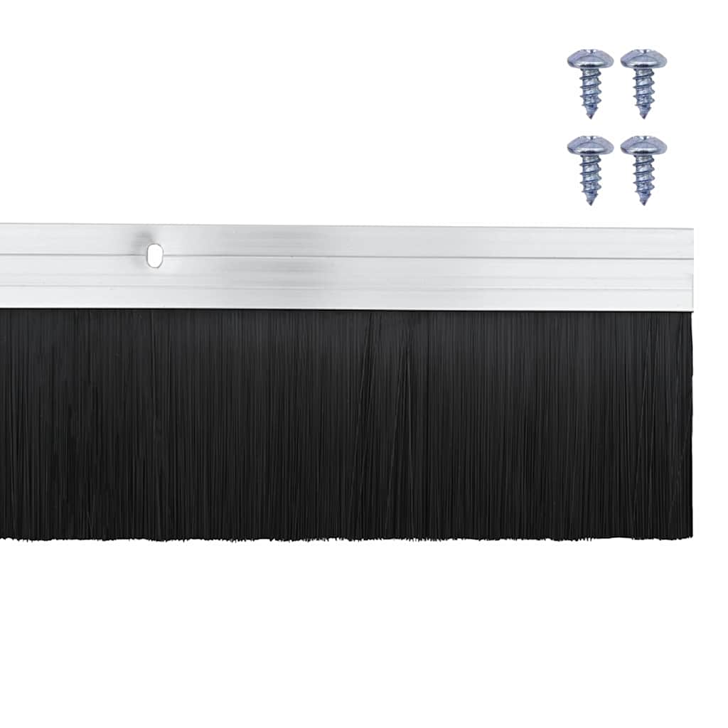 vidaXL Uszczelki z szczotką do drzwi na zatrzask 2 pcs Srebrny 100 cm