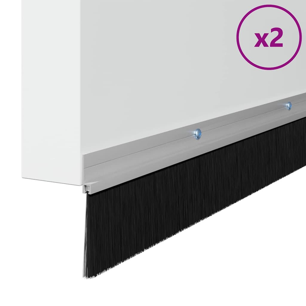 vidaXL Uszczelki z szczotką do drzwi na zatrzask 2 pcs Srebrny 100 cm