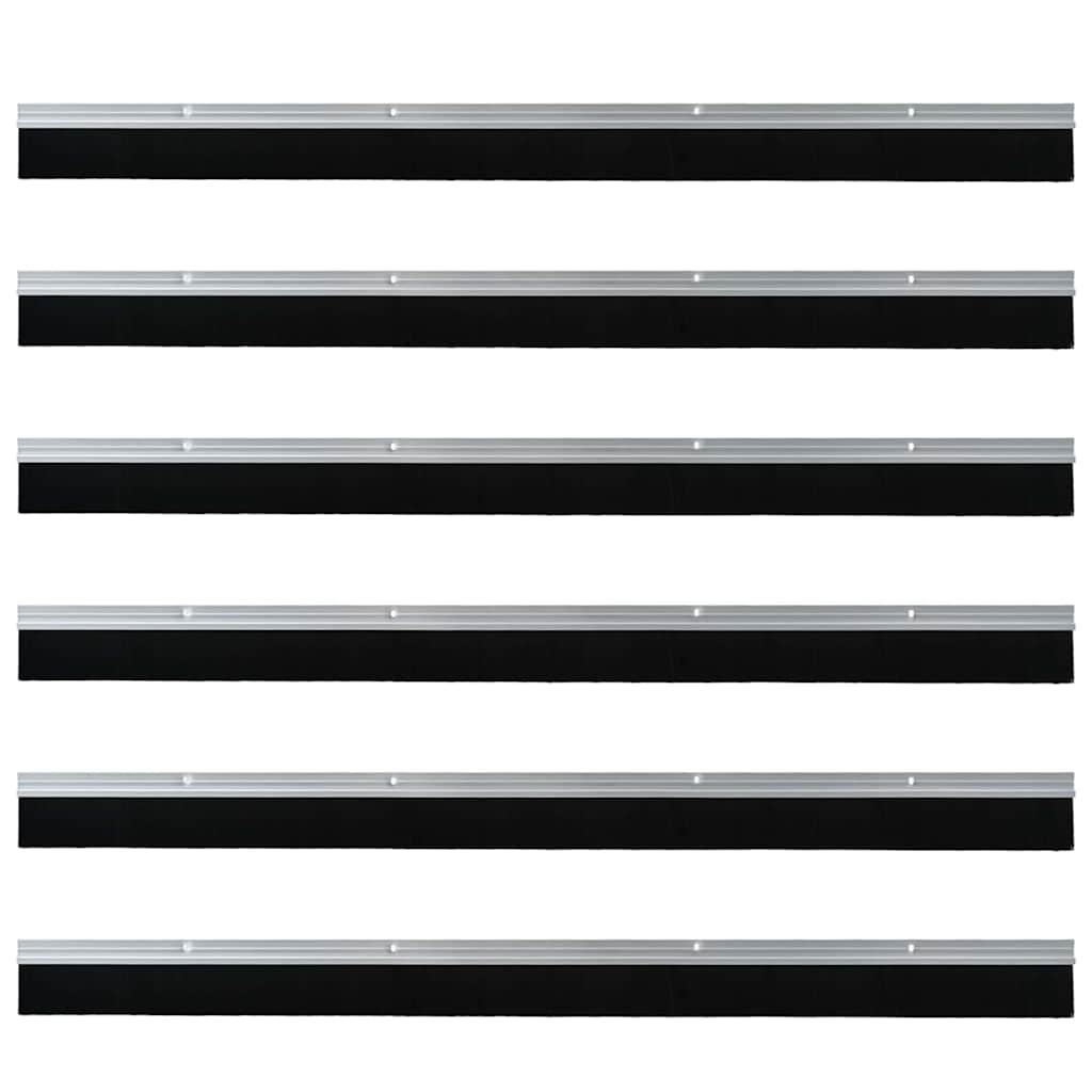 vidaXL Uszczelki z szczotką do drzwi na zatrzask 6 pcs Srebrny 100 cm