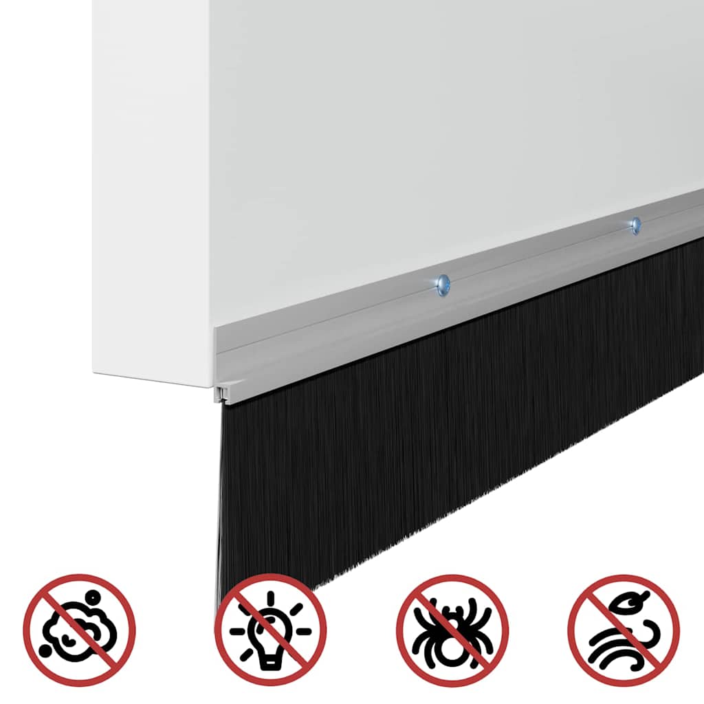 vidaXL Uszczelki z szczotką do drzwi na zatrzask 6 pcs Srebrny 100 cm