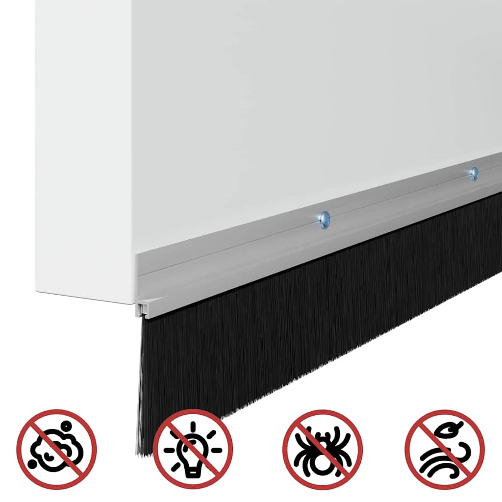 vidaXL Uszczelki z szczotką do drzwi na zatrzask 12 pcs Srebrny 100 cm