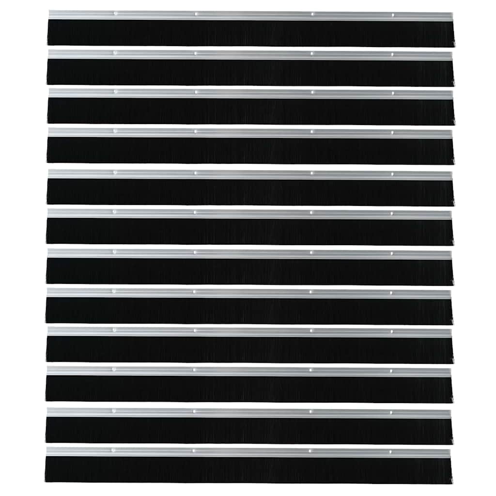 vidaXL Uszczelki z szczotką do drzwi na zatrzask 12 pcs Srebrny 100 cm