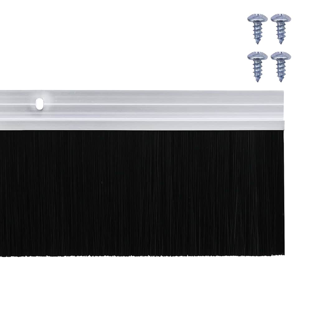 vidaXL Uszczelki z szczotką do drzwi na zatrzask 12 pcs Srebrny 100 cm