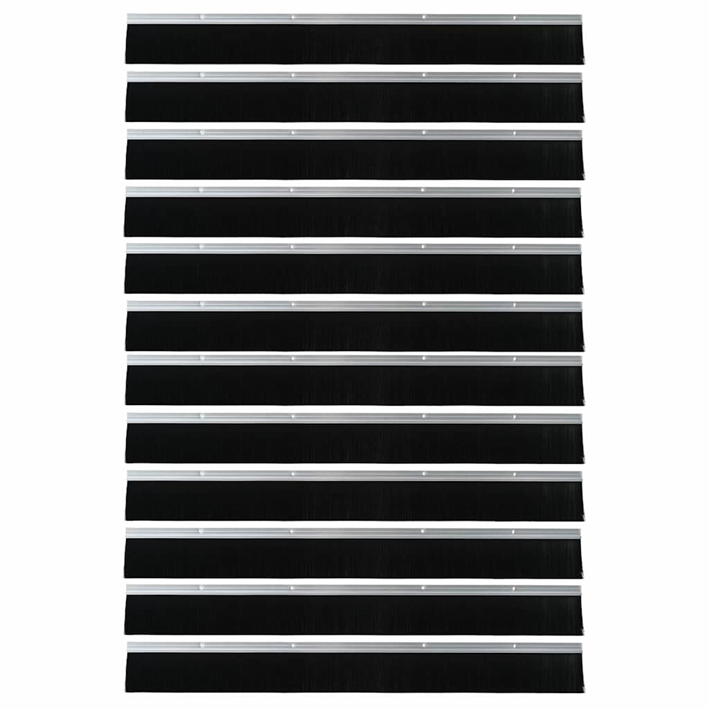 vidaXL Uszczelki z szczotką do drzwi na zatrzask 12 pcs Srebrny 100 cm