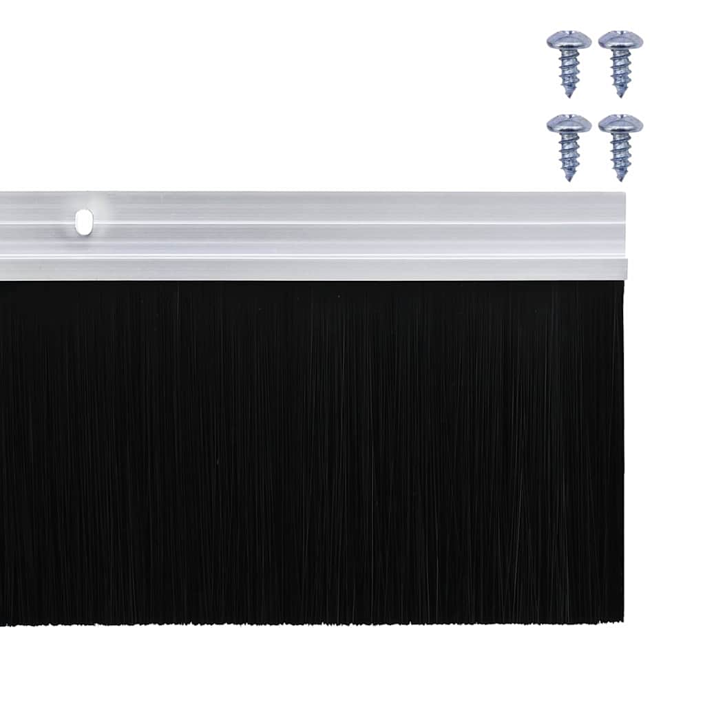 vidaXL Uszczelki z szczotką do drzwi na zatrzask 12 pcs Srebrny 100 cm