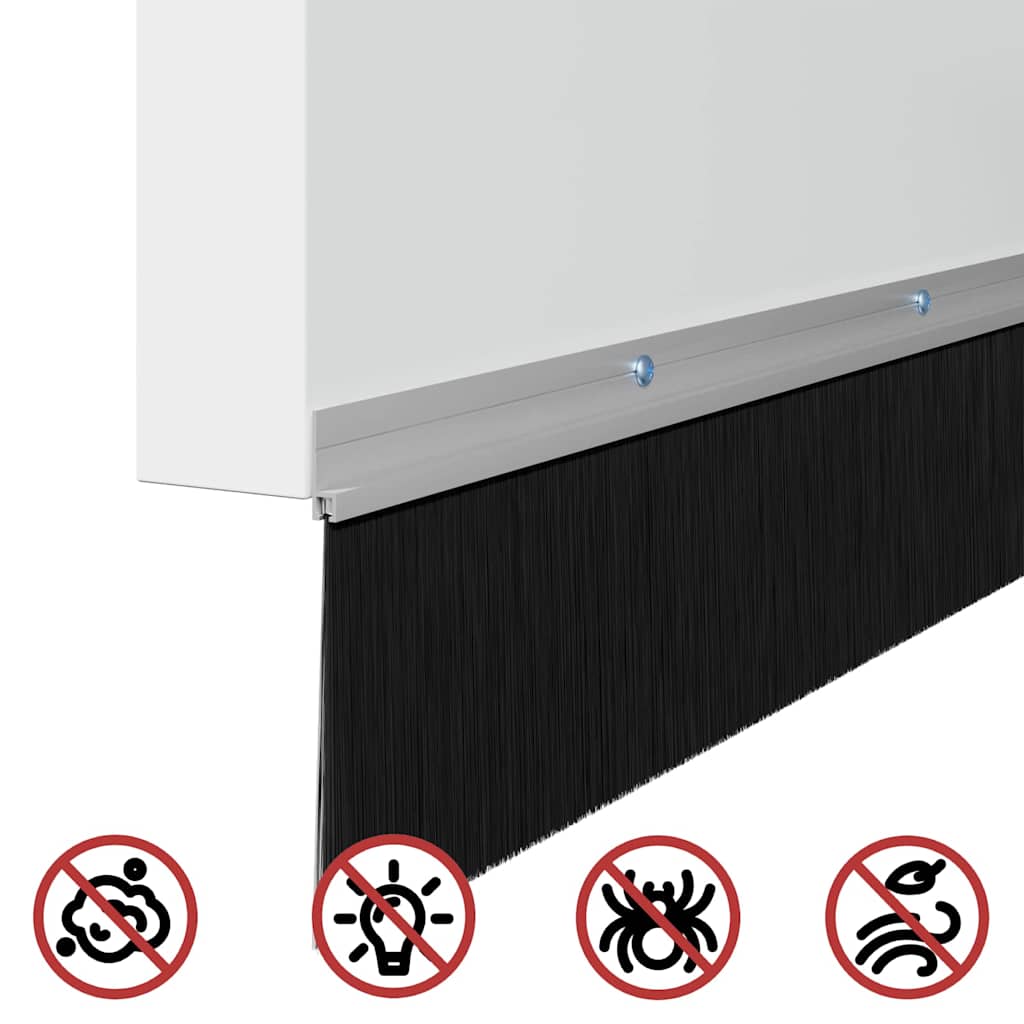 vidaXL Uszczelki z szczotką do drzwi na zatrzask 12 pcs Srebrny 100 cm