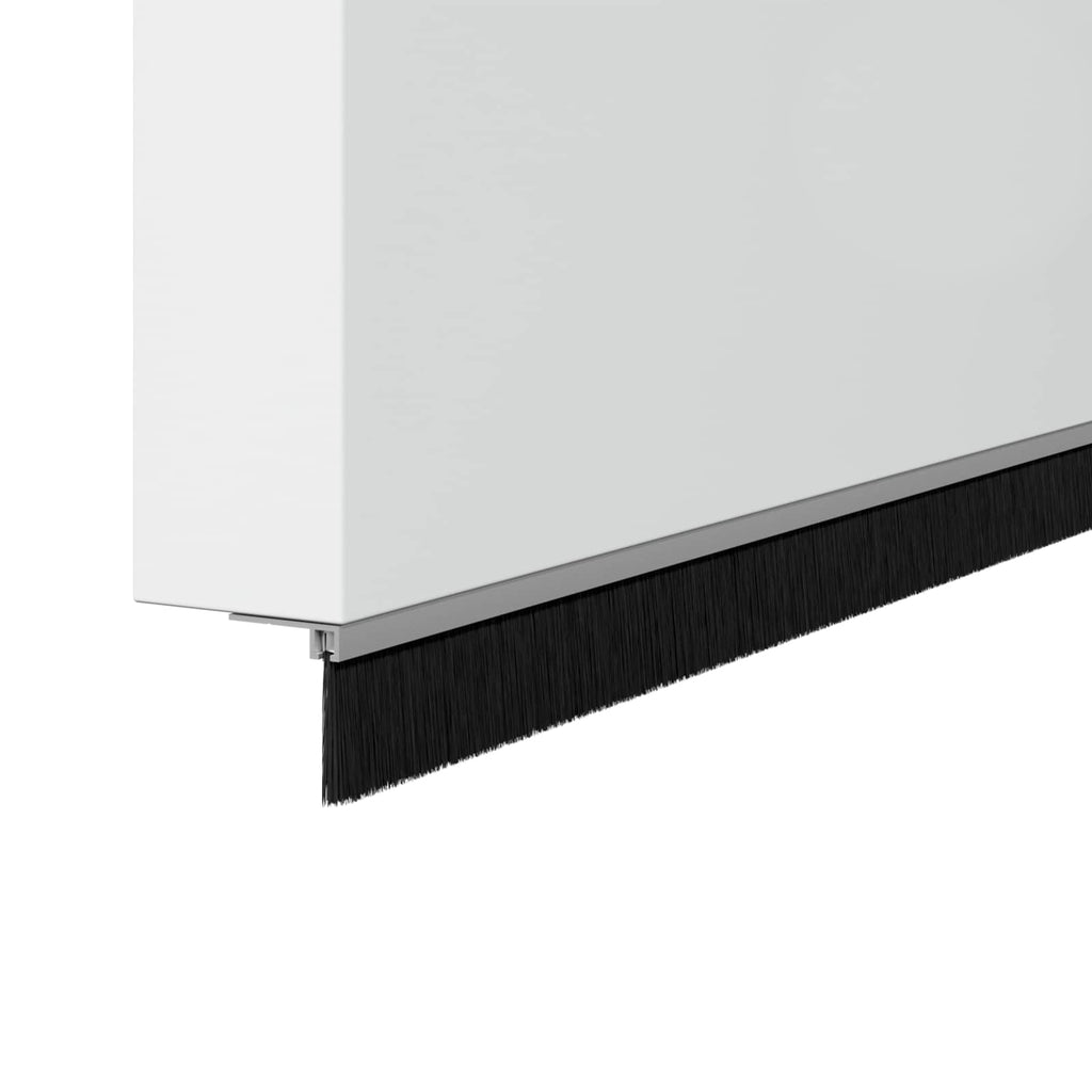 vidaXL Uszczelki z szczotką do drzwi na zatrzask 2 pcs Srebrny 100 cm