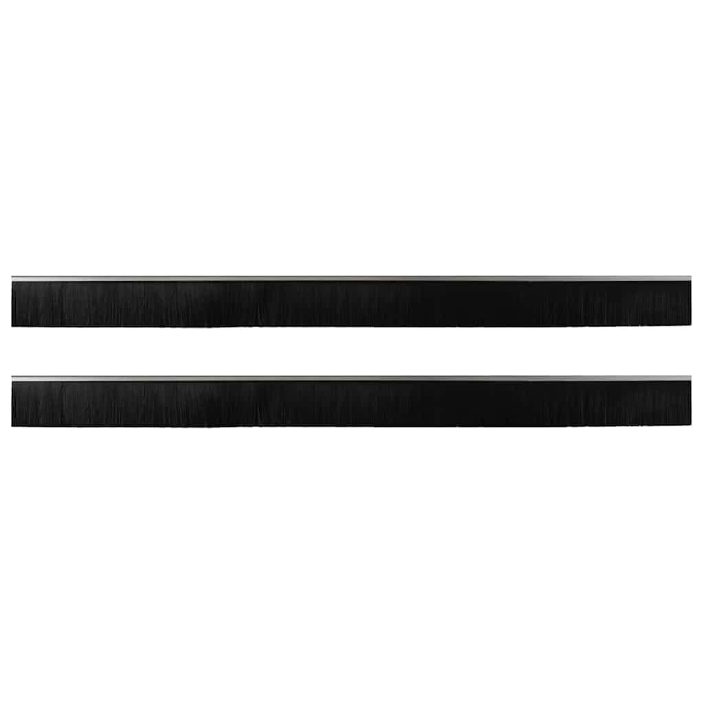 vidaXL Uszczelki z szczotką do drzwi na zatrzask 2 pcs Srebrny 100 cm
