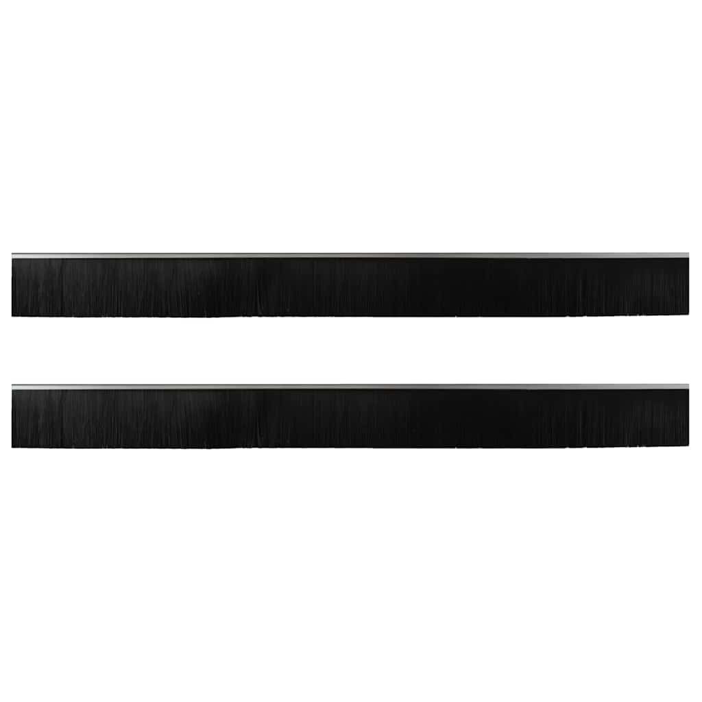vidaXL Uszczelki z szczotką do drzwi na zatrzask 2 pcs Srebrny 100 cm