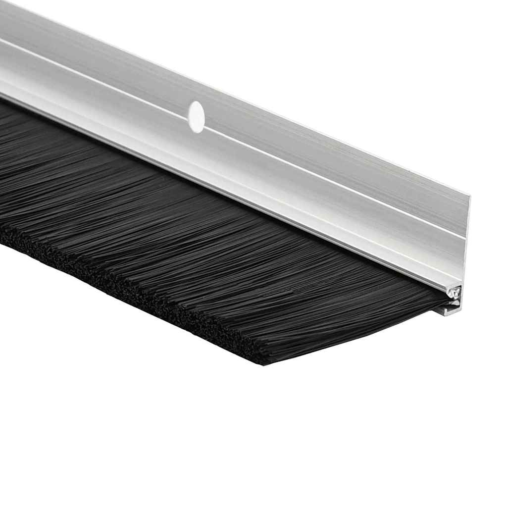 vidaXL Uszczelki z szczotką do drzwi na zatrzask 6 pcs Srebrny 100 cm