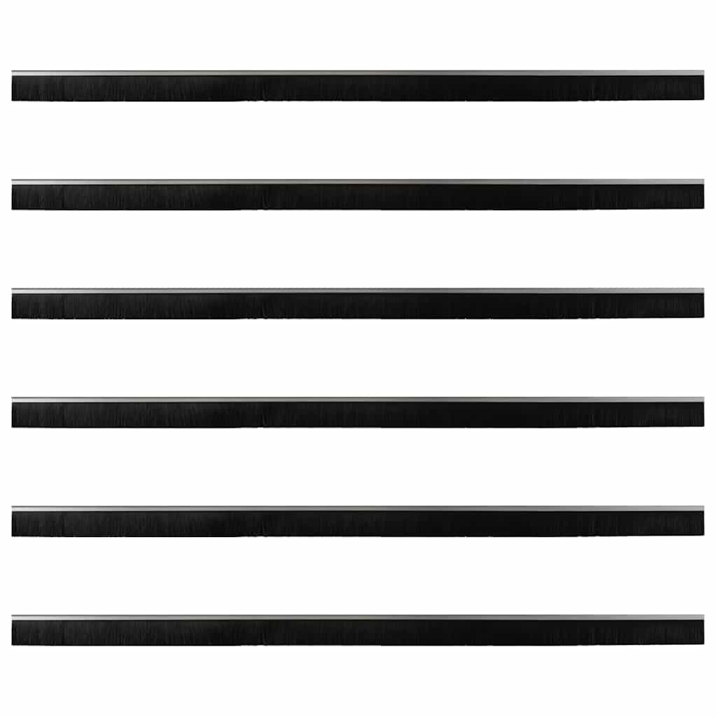 vidaXL Uszczelki z szczotką do drzwi na zatrzask 6 pcs Srebrny 100 cm