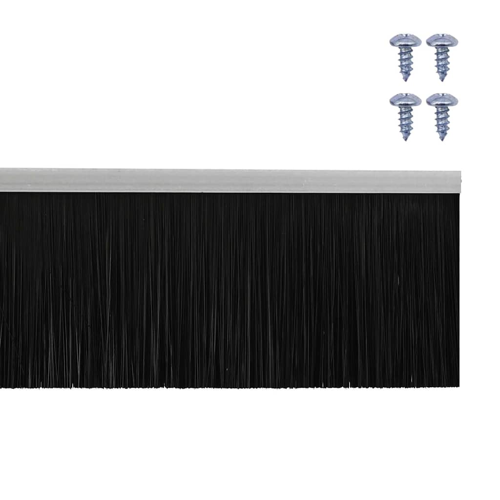 vidaXL Uszczelki z szczotką do drzwi na zatrzask 6 pcs Srebrny 100 cm