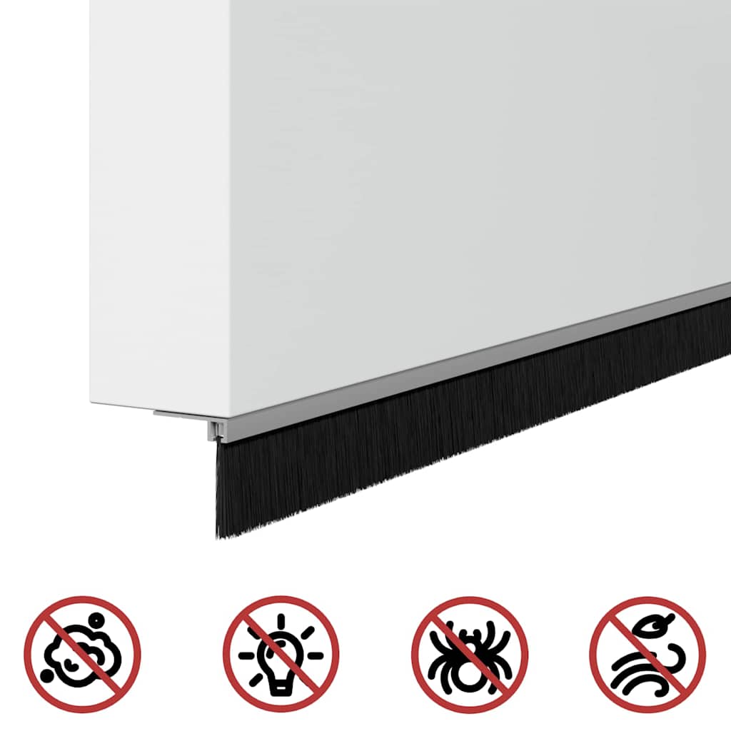vidaXL Uszczelki z szczotką do drzwi na zatrzask 6 pcs Srebrny 100 cm