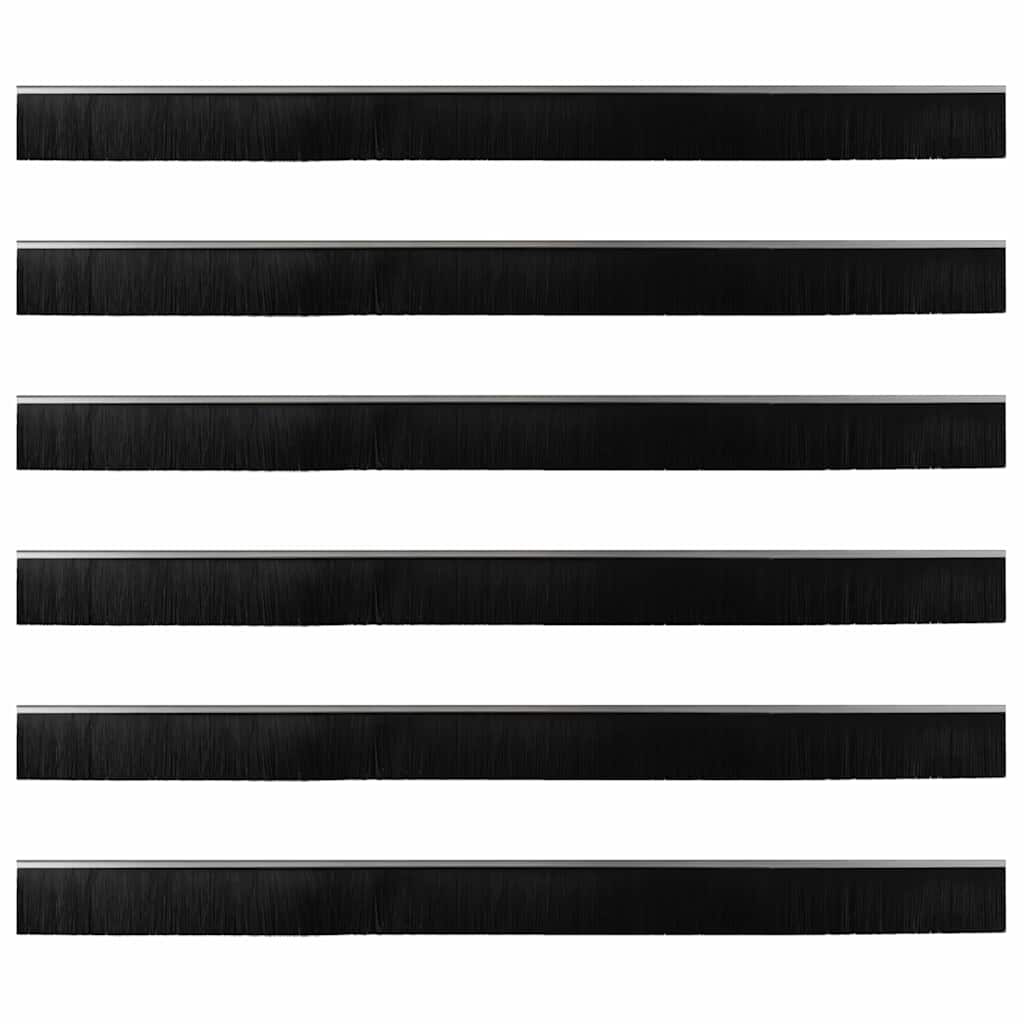 vidaXL Uszczelki z szczotką do drzwi na zatrzask 6 pcs Srebrny 100 cm