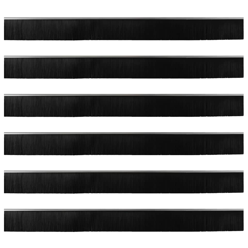 vidaXL Uszczelki z szczotką do drzwi na zatrzask 6 pcs Srebrny 100 cm