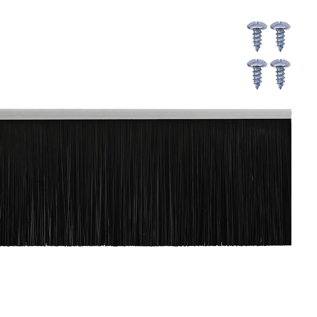 vidaXL Uszczelki z szczotką do drzwi na zatrzask 6 pcs Srebrny 100 cm