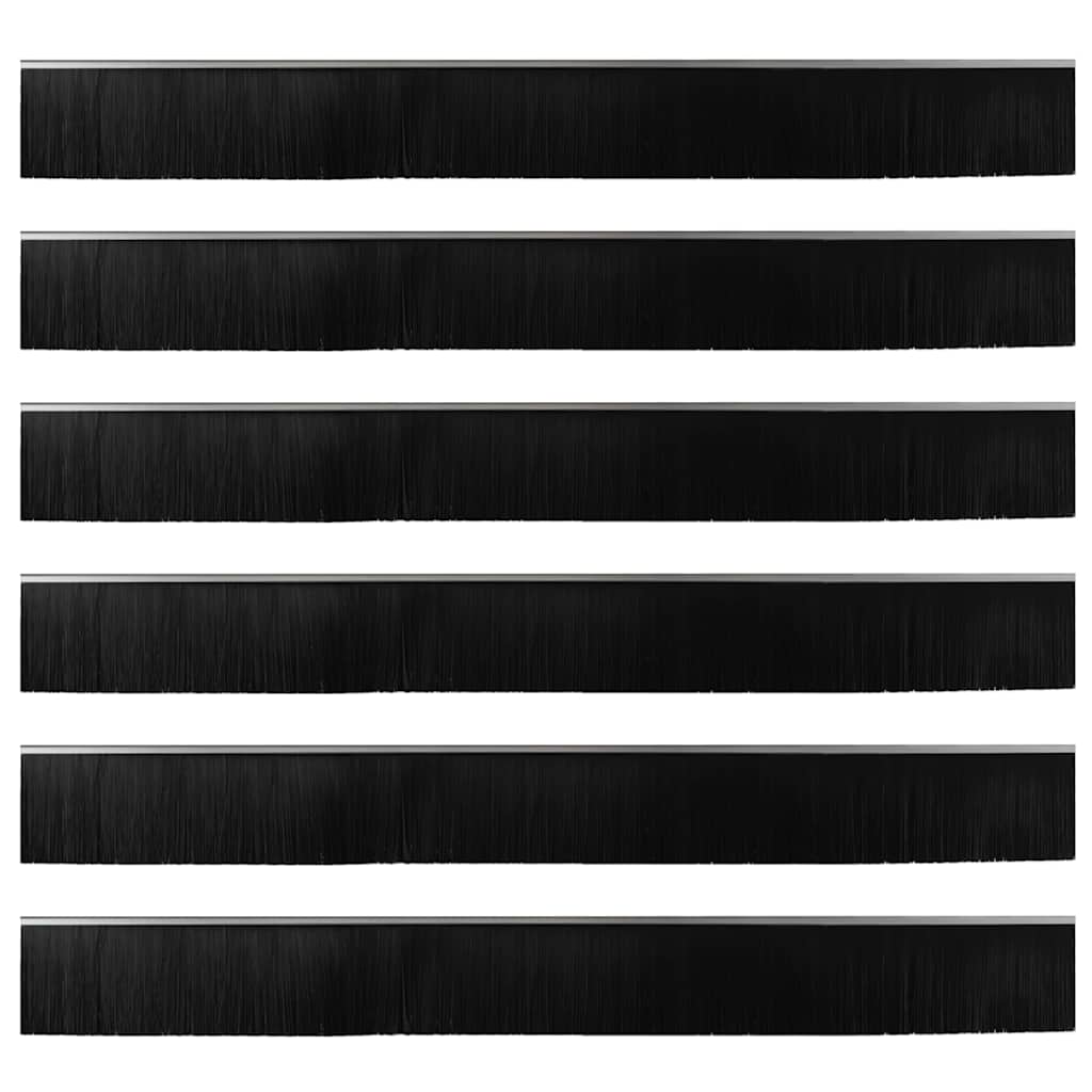 vidaXL Uszczelki z szczotką do drzwi na zatrzask 6 pcs Srebrny 100 cm
