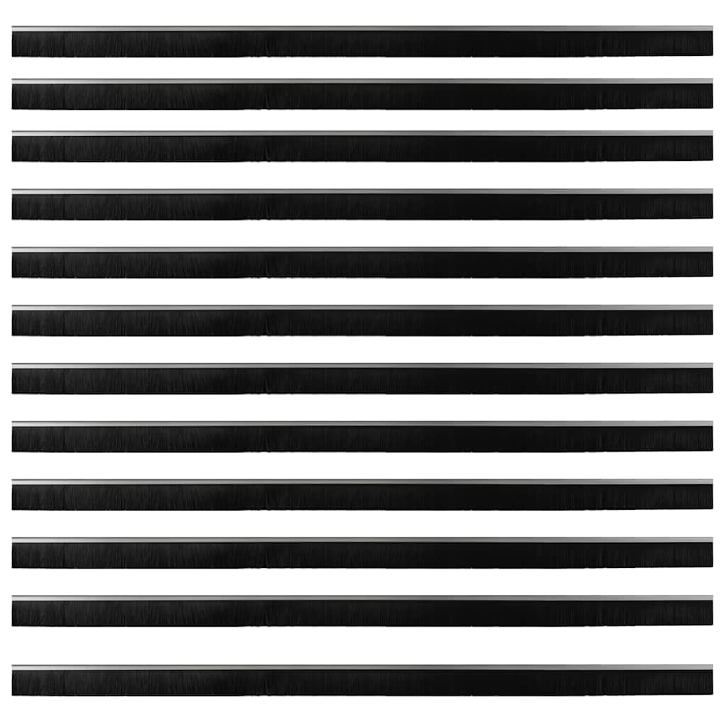 vidaXL Uszczelki z szczotką do drzwi na zatrzask 12 pcs Srebrny 100 cm