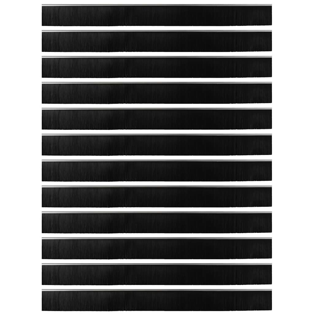 vidaXL Uszczelki z szczotką do drzwi na zatrzask 12 pcs Srebrny 100 cm