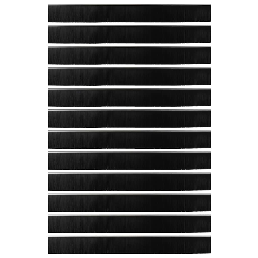 vidaXL Uszczelki z szczotką do drzwi na zatrzask 12 pcs Srebrny 100 cm