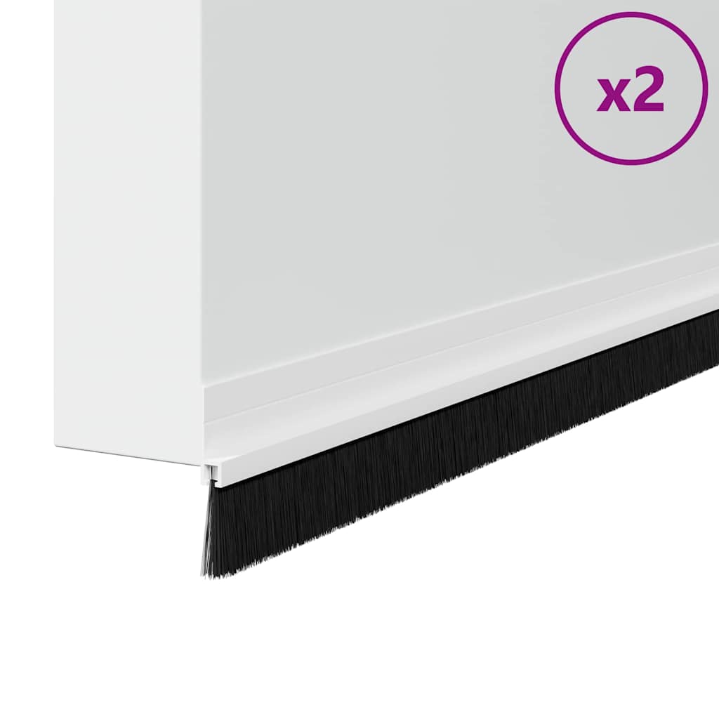 vidaXL Szczotki uszczelniające do drzwi samoprzylepne 2 pcs Biały