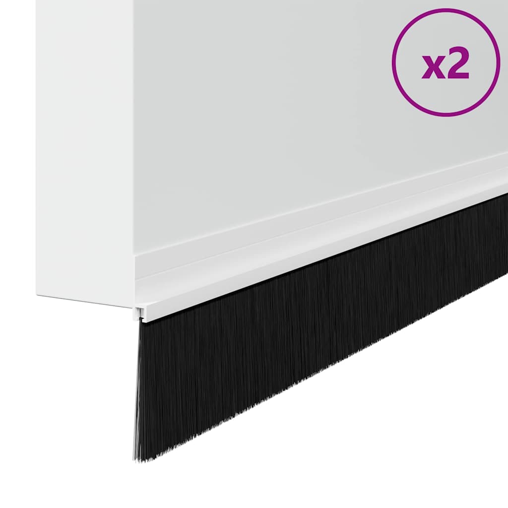 vidaXL Szczotki uszczelniające do drzwi samoprzylepne 2 pcs Biały