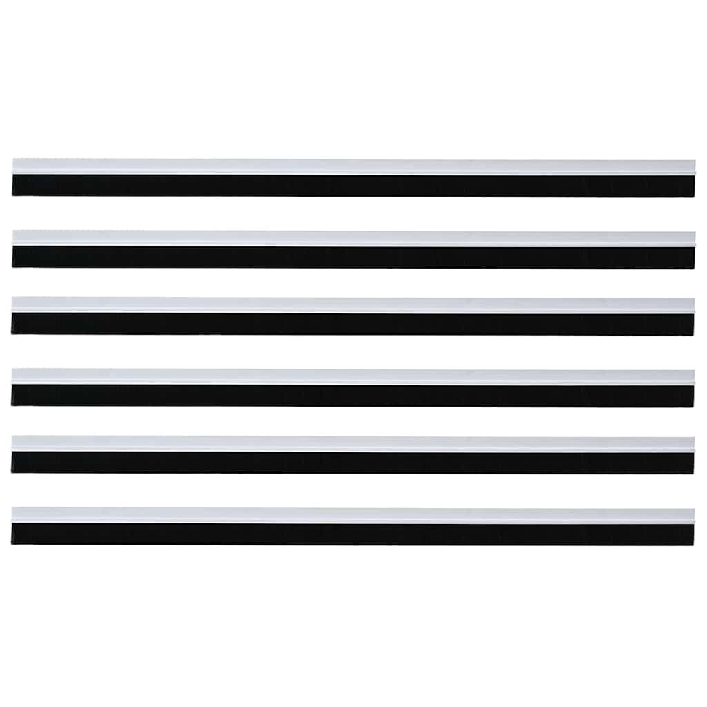 vidaXL Szczotki uszczelniające do drzwi samoprzylepne 6 pcs Biały